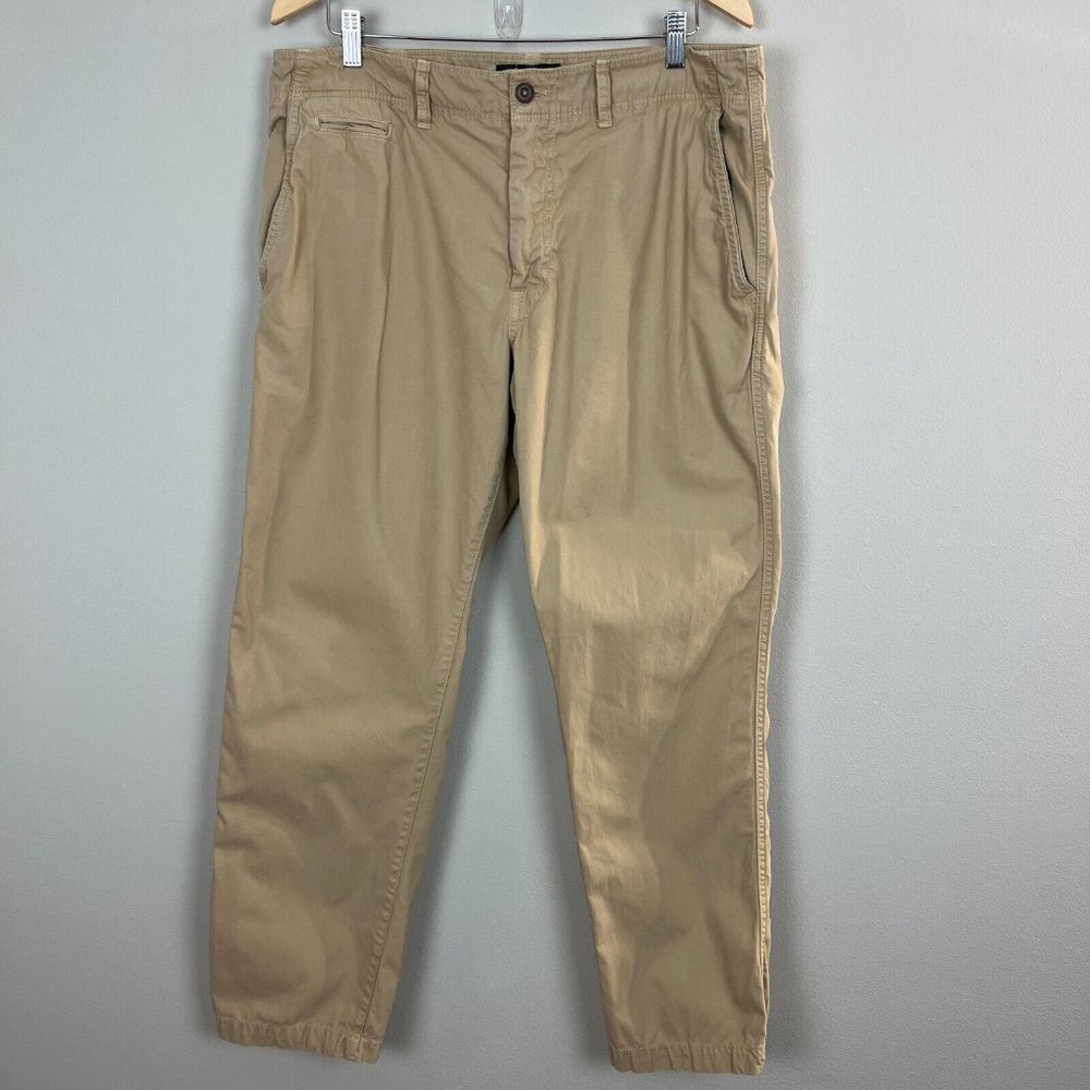 American Eagle Khaki Pants Men 36x30 Tan Brown Original Straight Cotton